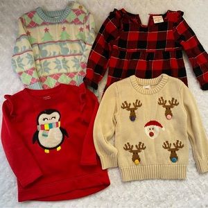 Toddler Girls Christmas Top Lot